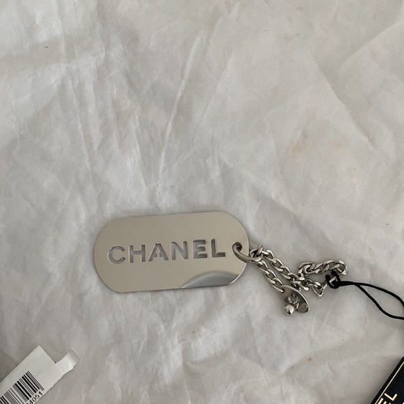 Chanel Vintage Logo ID Dog Tag Charm - Picture 2 of 8